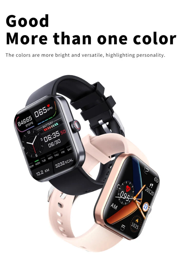Unisex smartwatch med ickeinvasiv blodsockermätning, din dagliga hälsoövervakare.