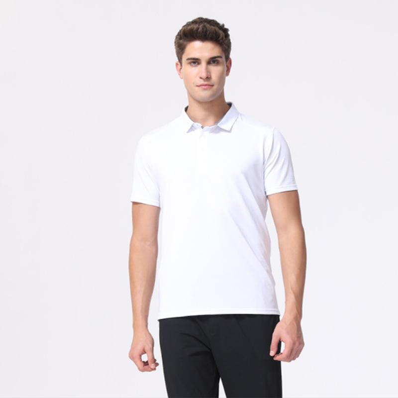 Unisex snabbttorkande pikétröja i blått med knappar och korta ärmar, perfekt för sport och fritidsbruk.