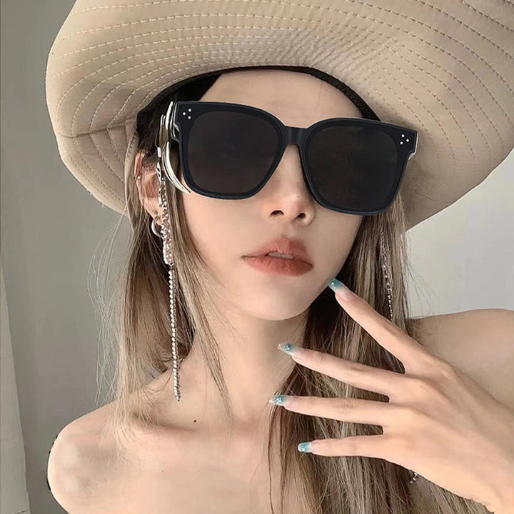 "Unisex snap-on solglasögon, fästa på vanliga glasögon, lätt design, nyanser: beige, mörkgrön, svart, silvergrå."