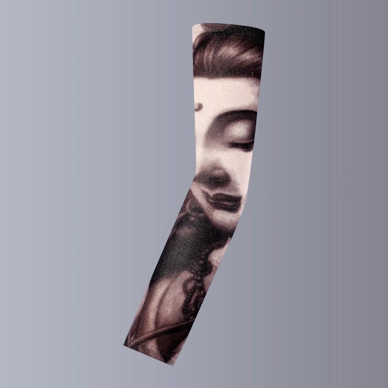 "Unisex solskyddsärmar med tatuering design i nylon, fängslande mönster, perfekt för stil och solskydd, unisex mode."