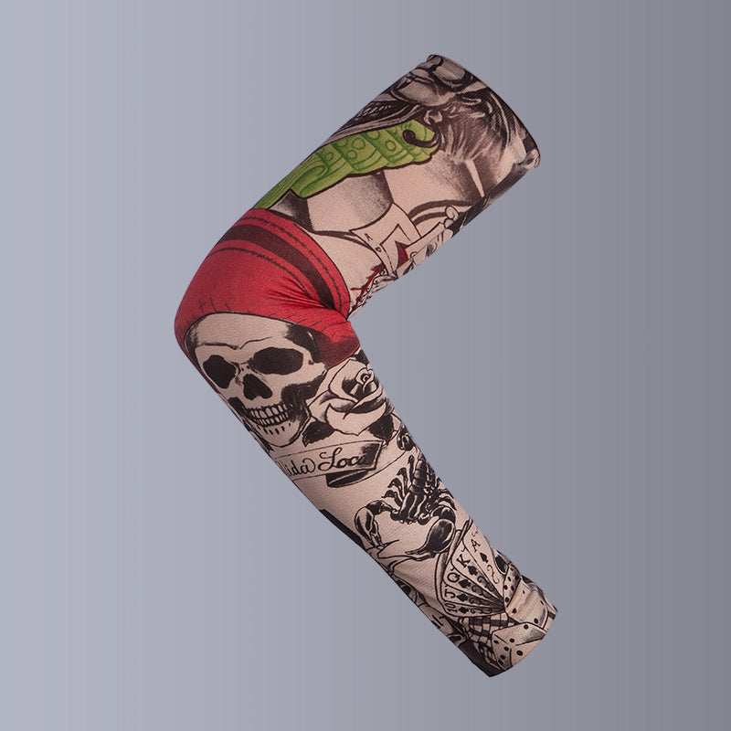 "Unisex solskyddsärmar med tatuering design i nylon, fängslande mönster, perfekt för stil och solskydd, unisex mode."