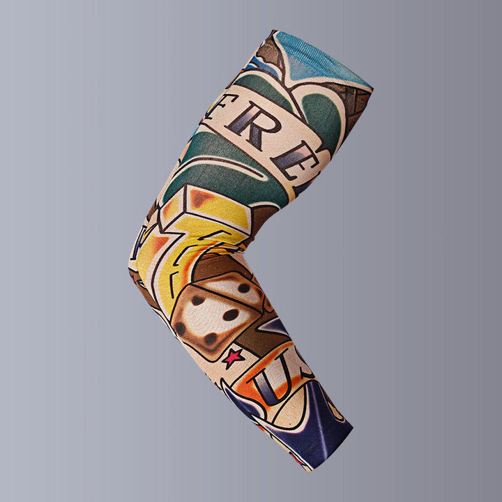 "Unisex solskyddsärmar med tatuering design i nylon, fängslande mönster, perfekt för stil och solskydd, unisex mode."