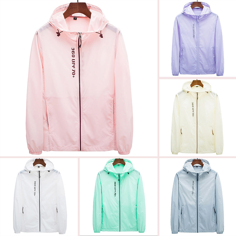 "Unisex solskyddsjacka med UPF 70, lätt design, fyrvägsstretch i flera färger för utomhusaktiviteter."