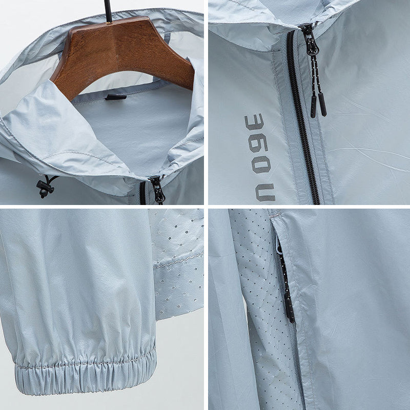 "Unisex solskyddsjacka med UPF 70, lätt design, fyrvägsstretch i flera färger för utomhusaktiviteter."