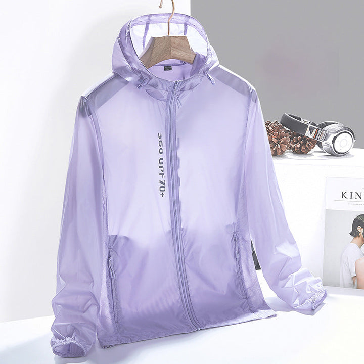 "Unisex solskyddsjacka med UPF 70, lätt design, fyrvägsstretch i flera färger för utomhusaktiviteter."