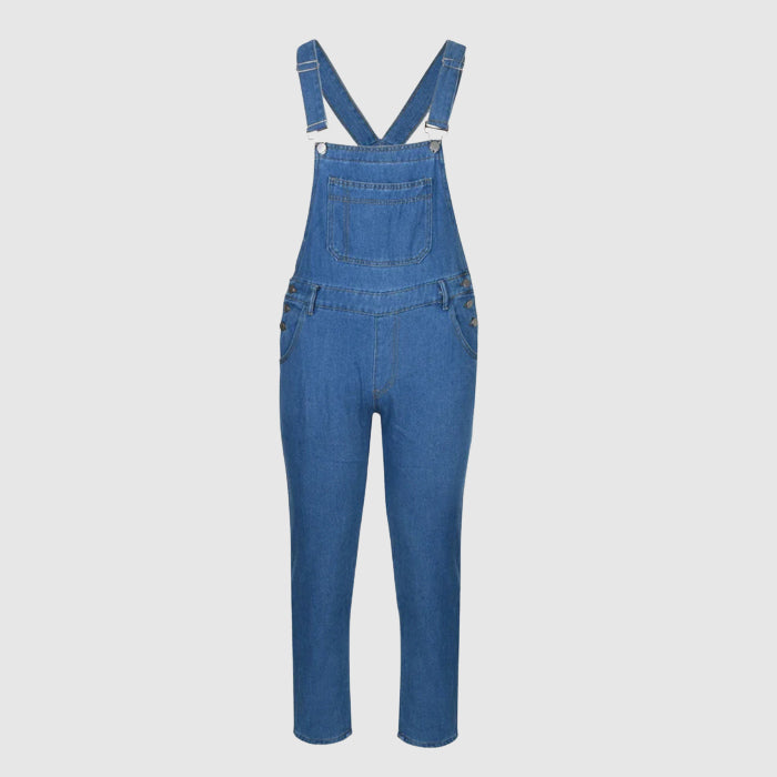 Närbild på en overall med utility-fickor och detaljer som definierar streetwear för unisex.