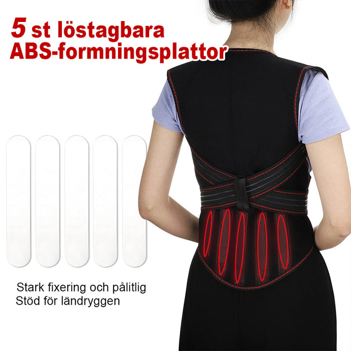 "Unisex svart varmterapiväst med magneter för midja och axel, ergonomisk design, förbättrar blodcirkulation och komfort."