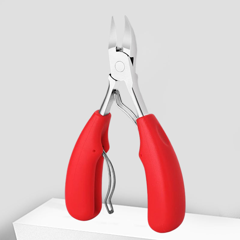 "Unisex tånagelklippare i rostfritt stål med ergonomiskt grepp, böjd knivskarp design för enkel och precis nagelvård."