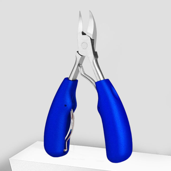 "Unisex tånagelklippare i rostfritt stål med ergonomiskt grepp, böjd knivskarp design för enkel och precis nagelvård."