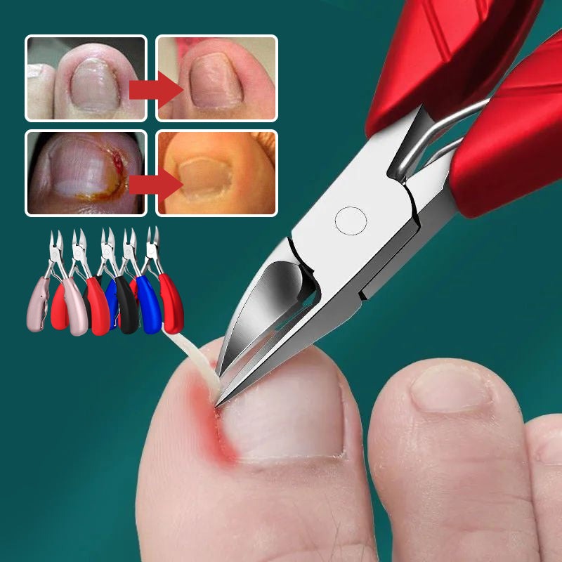 "Unisex tånagelklippare i rostfritt stål med ergonomiskt grepp, böjd knivskarp design för enkel och precis nagelvård."