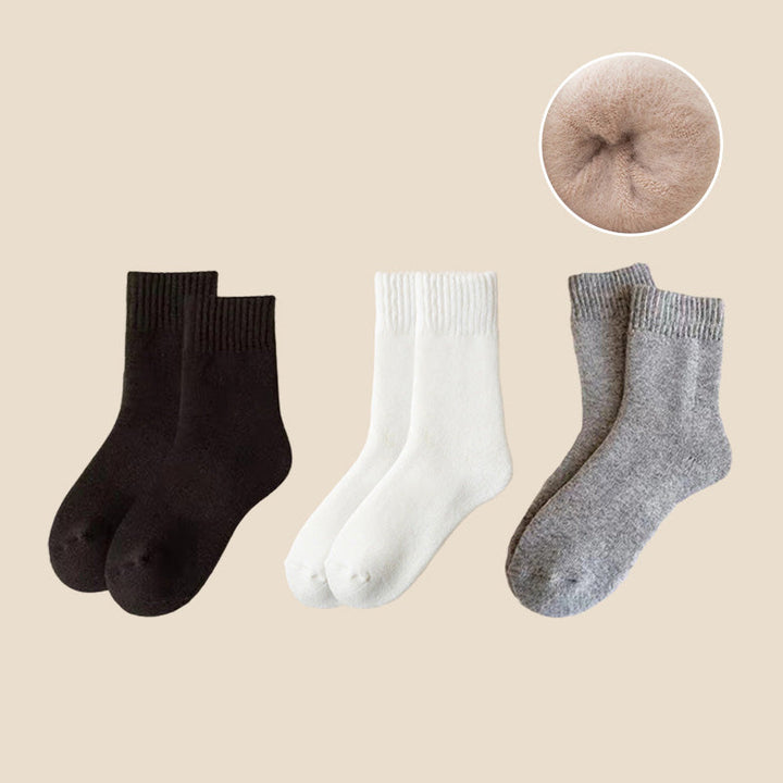 "Unisex termosockor vinter akryl ullblandning, grå färginslag, varm, slitstark och fukttransporterande design"