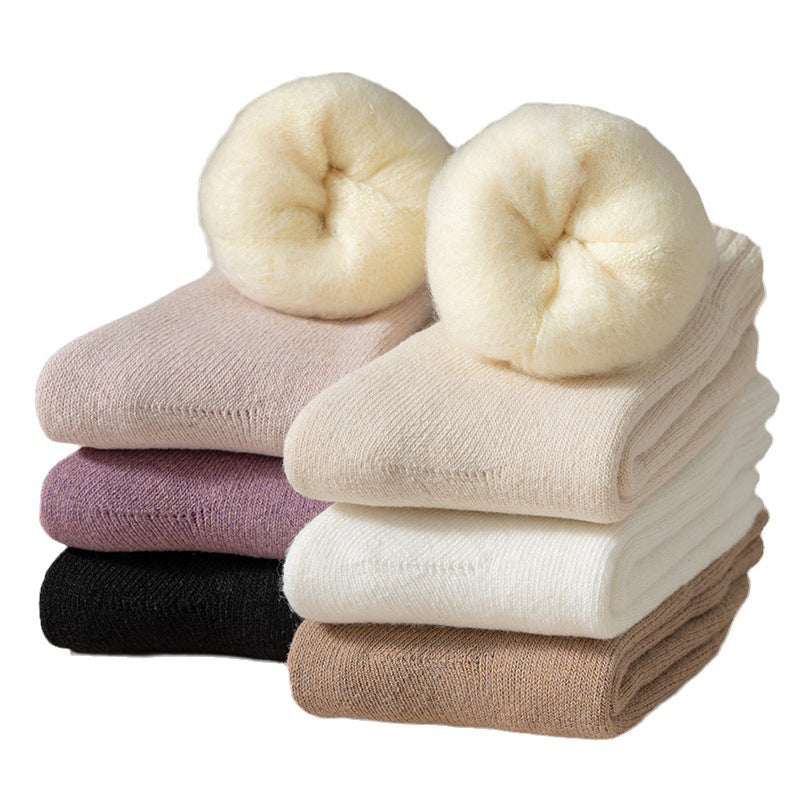 "Unisex termosockor vinter akryl ullblandning, grå färginslag, varm, slitstark och fukttransporterande design"