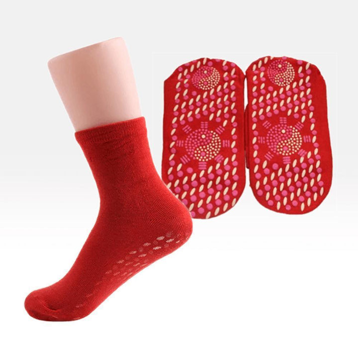"Unisex tourmaline terapistrumpor i mjuk polyester, vit färg, främjar fjätvalvsstöd, motverkar fotsmärta och trötthet."
