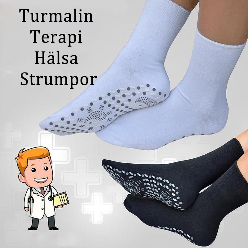"Unisex tourmaline terapistrumpor i mjuk polyester, vit färg, främjar fjätvalvsstöd, motverkar fotsmärta och trötthet."