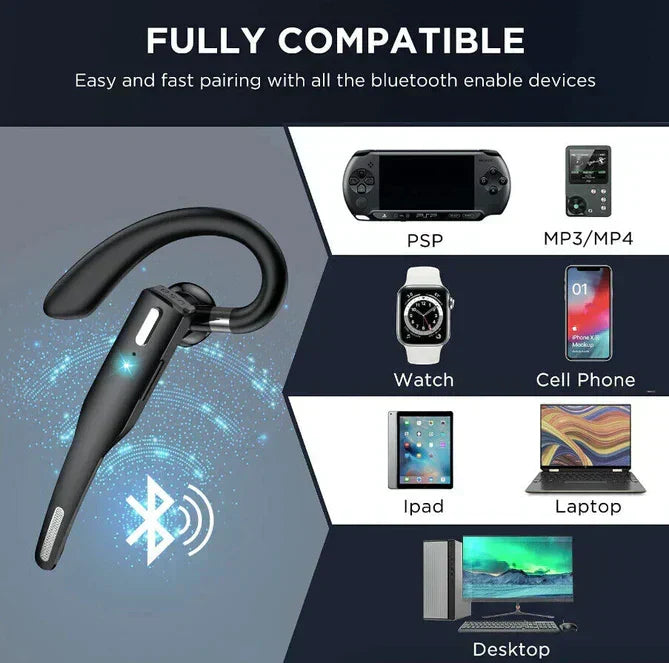 Mångsidigt trådlöst headset med effektiv brusreducering, idealiskt för kontor och arbete.