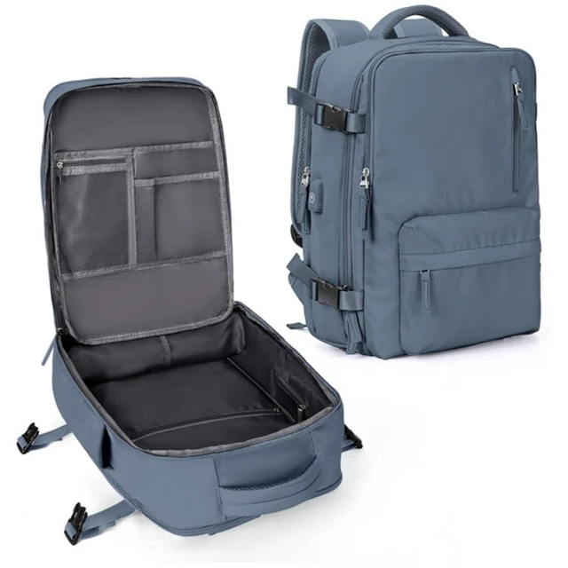TrailSafe Pro ryggsäck med fack öppna, visar dess mångsidighet för organiserad packning.