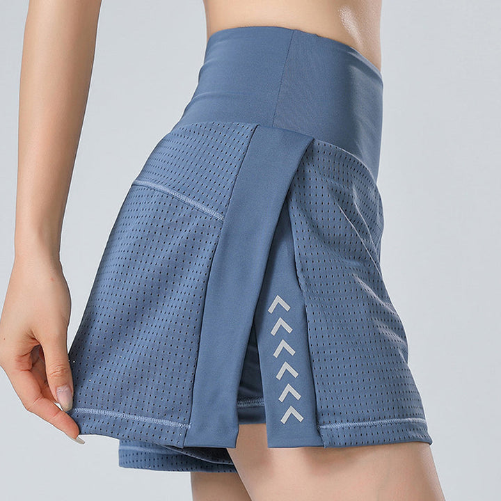Unisex tvålagers träningsshorts med andningsförmåga och sidoficka, nätöverdrag för rörelsefrihet och hög elastisk midja.