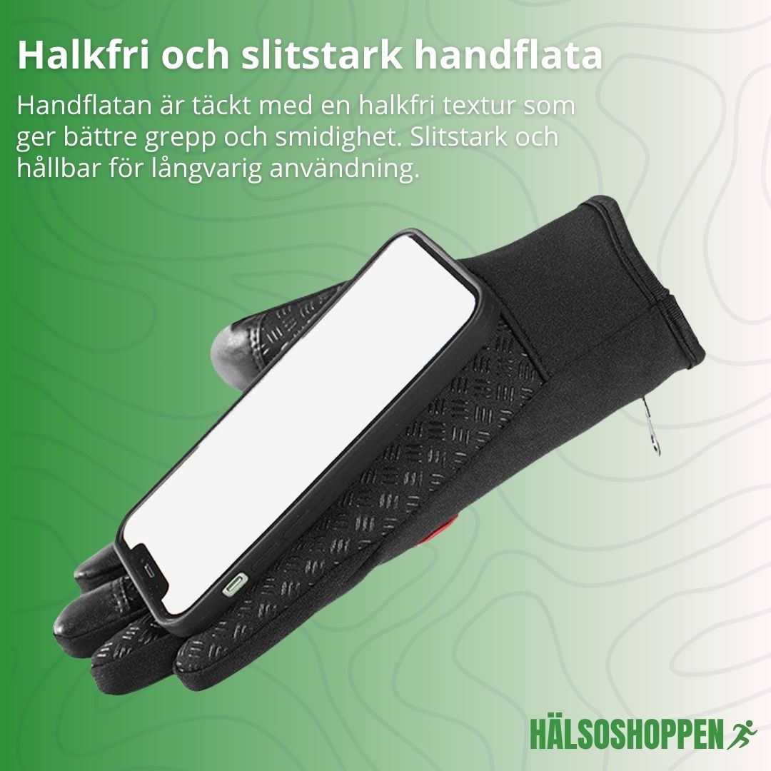 Rosa vattentäta unisex värmehandskar med touchfunktion. Idealiska för pendling, skidåkning & kalla dagar.