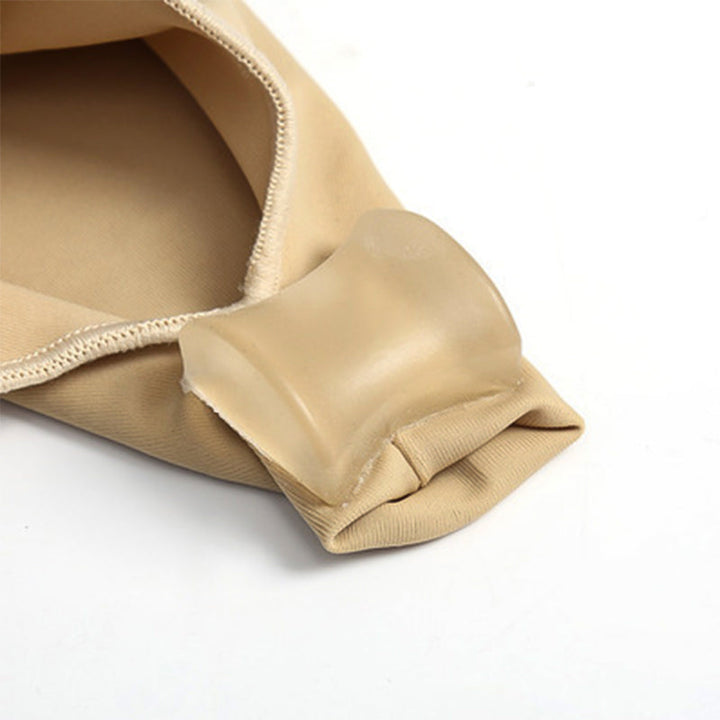 Unisex Valgus-tåskydd med silikonkuddar, beige färg, fotvårdsskydd för smärtlindring och förbättrad gångställning.