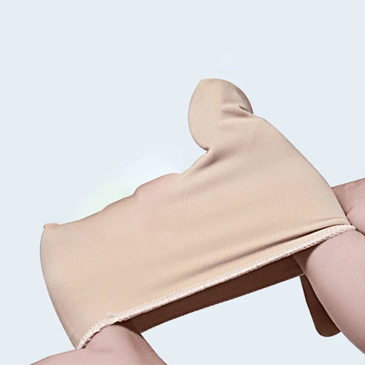 Unisex Valgus-tåskydd med silikonkuddar, beige färg, fotvårdsskydd för smärtlindring och förbättrad gångställning.