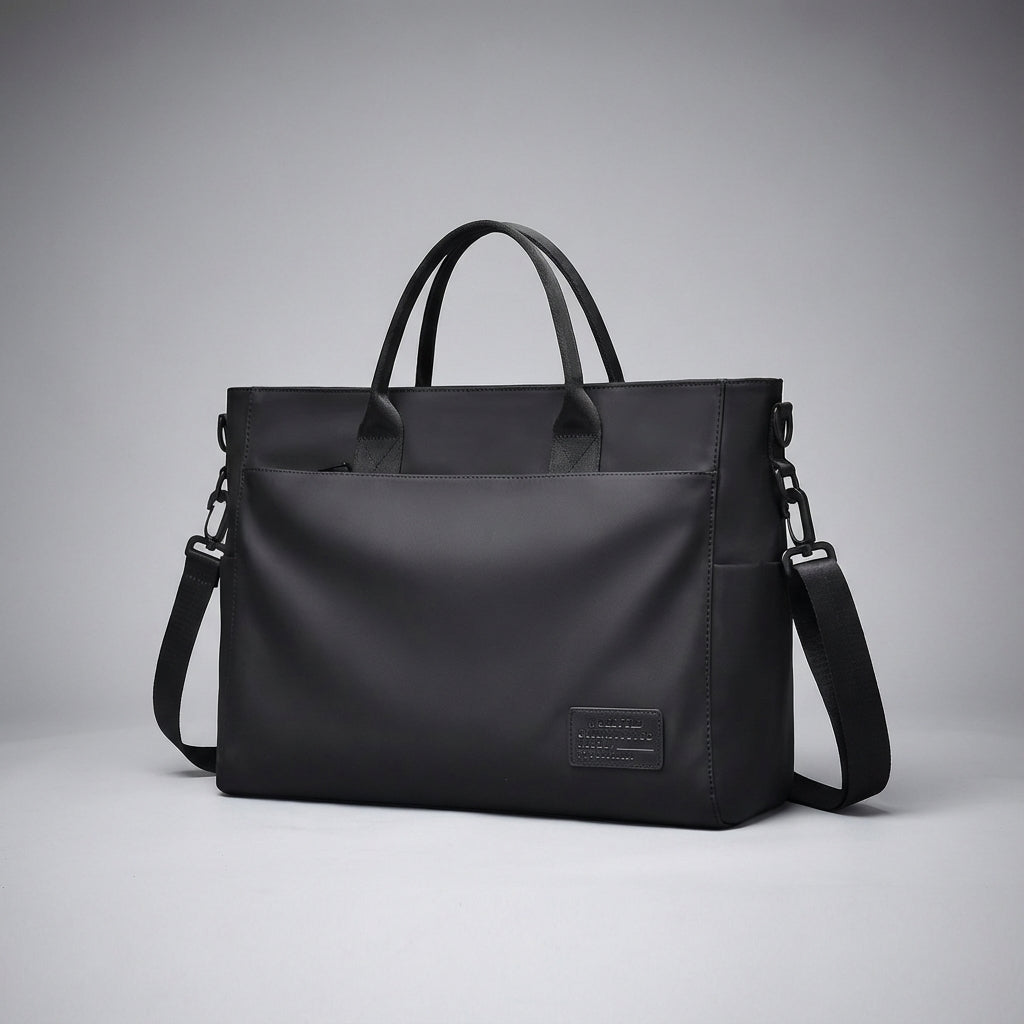 Praktisk unisex pendlingsväska för laptop och arbetsdokument. Vattenavvisande tyg med organiserade fack.