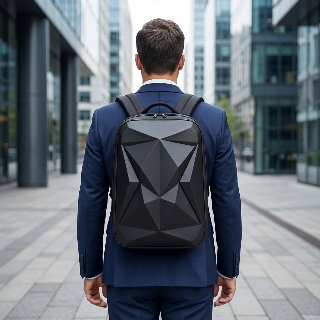 Unisex vattenavvisande StratoPack ryggsäck med USB-laddning och hårt skal, perfekt för resor & pendling.