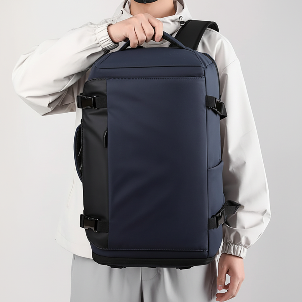 Modern pendlarväska/arbetsväska med fack för laptop, vattentät design och USB-laddningsport.