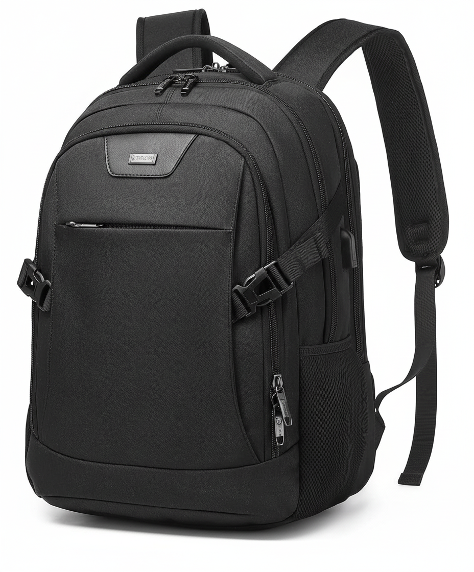 Elegant svart vattentät laptopväska unisex med ergonomisk design, idealisk för daglig användning och jobb.