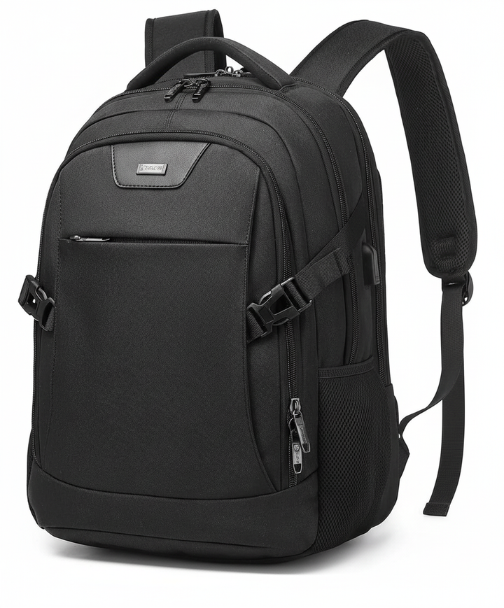 Elegant svart vattentät laptopväska unisex med ergonomisk design, idealisk för daglig användning och jobb.