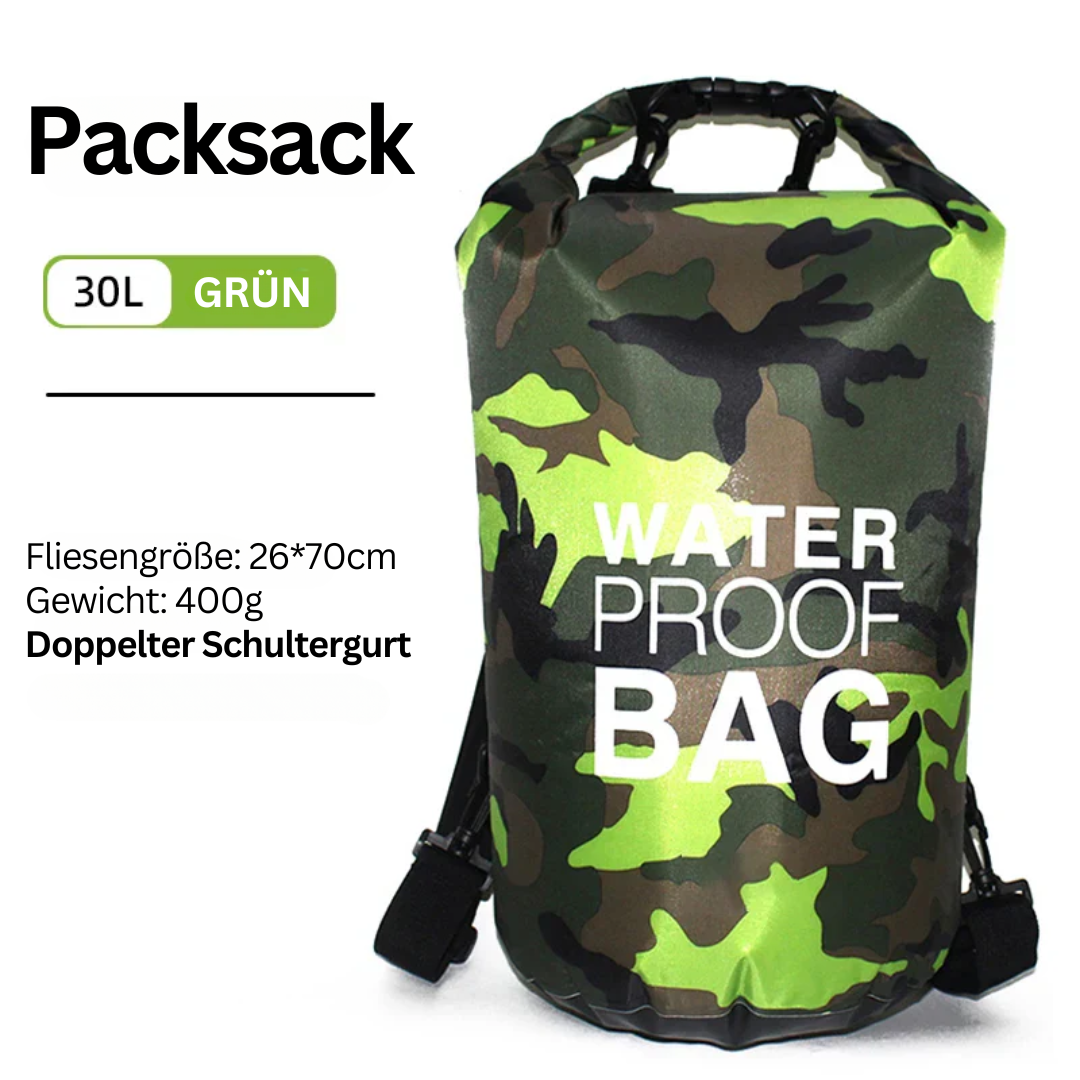 Mångsidig vattentät reseryggsäck med torrt/blött fack för din utrustning.