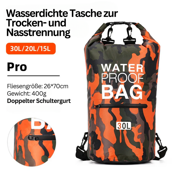 Äventyrsryggsäck för unisex, vattentät med separat fack för blött och torrt.