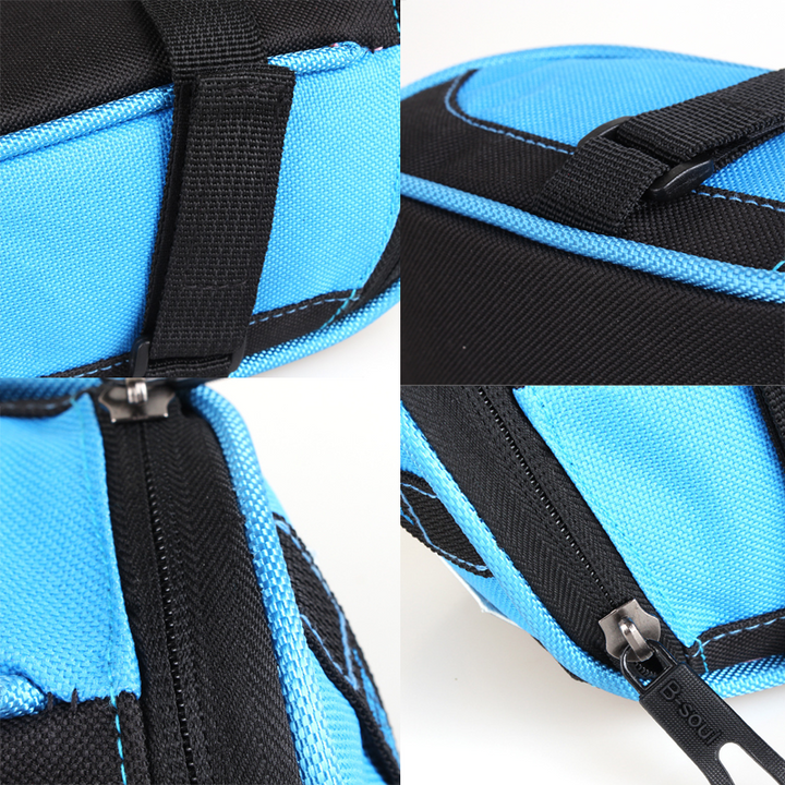 "Unisex vattentät cykelväska, svart med ficka, perfekt förvaring av mobil, nycklar under cykelturer, accessoar, 15x7x7 cm."