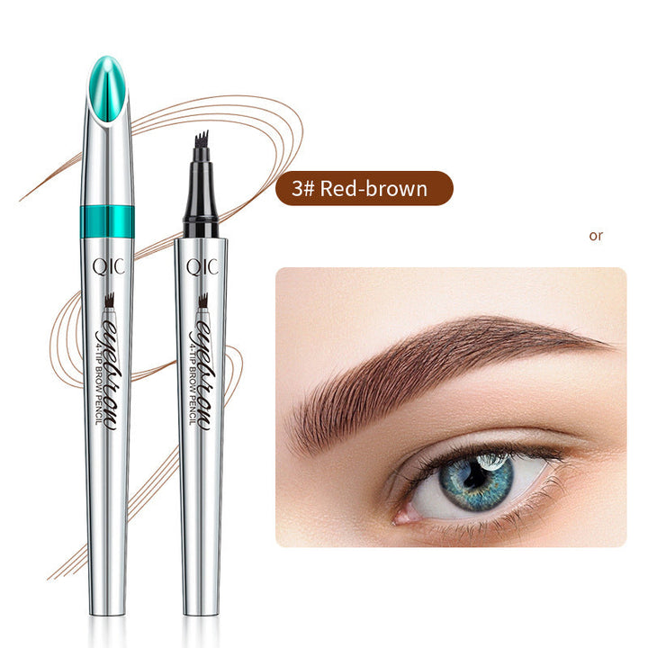"Unisex vattentät ögonbrynspenna med 4D effekt, 4-stifts spets, microblading, natuliga hårstrån, passar alla hudtoner"