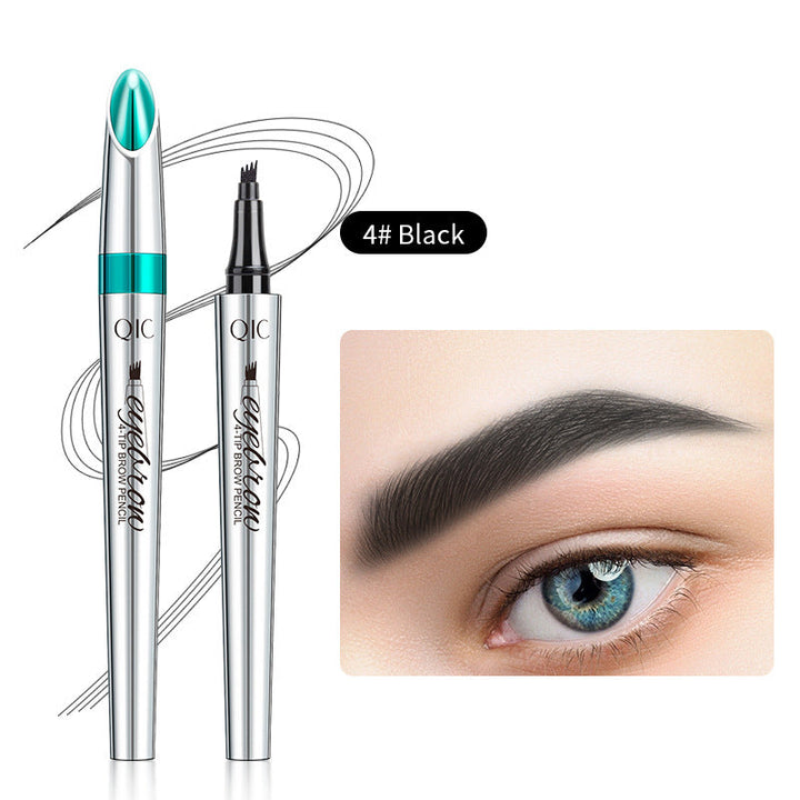 "Unisex vattentät ögonbrynspenna med 4D effekt, 4-stifts spets, microblading, natuliga hårstrån, passar alla hudtoner"