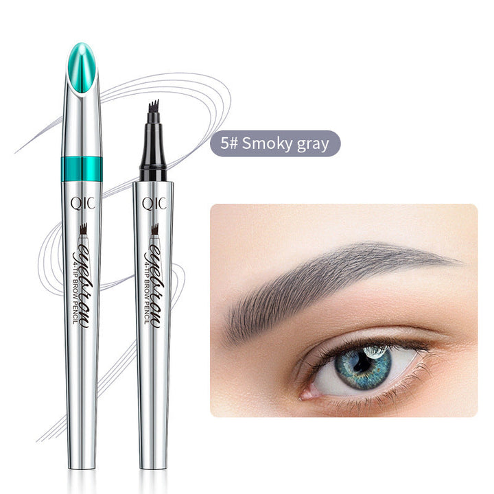 "Unisex vattentät ögonbrynspenna med 4D effekt, 4-stifts spets, microblading, natuliga hårstrån, passar alla hudtoner"