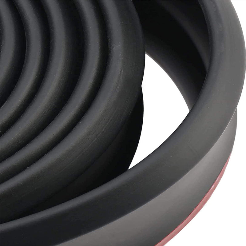 "Universal bilstötfångare gummiförlängning i flexibelt material, ger racingstil och skyddar mot repor, svart färg."