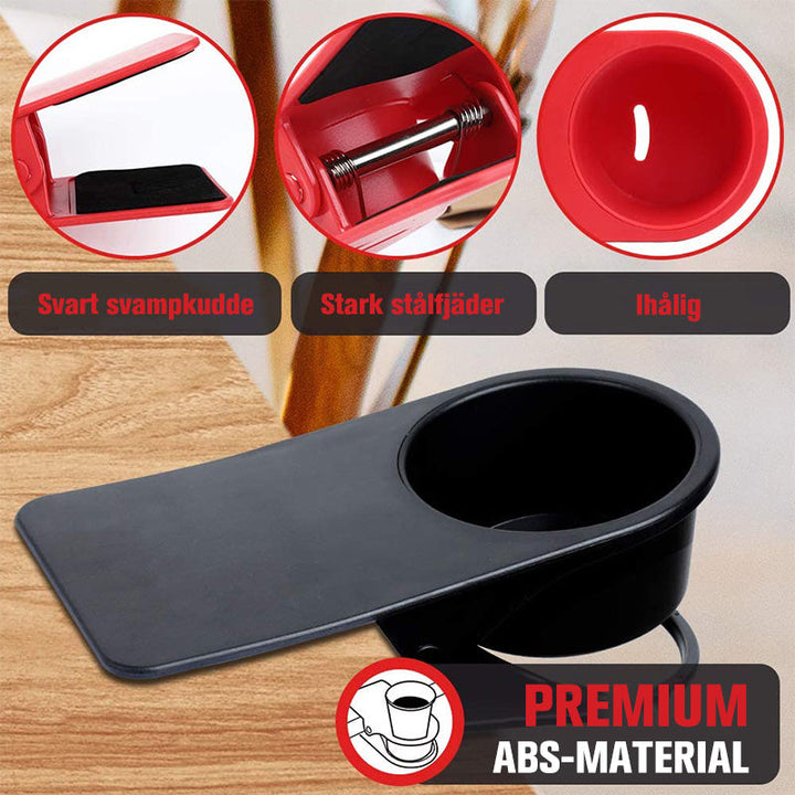 "Universal kopphållare i ABS, skrivbordsklämma, svart, stilren design, enkel installation, platsbesparande tillbehör."