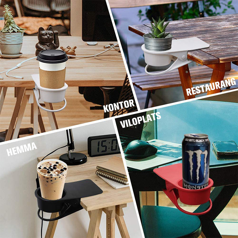 "Universal kopphållare i ABS, skrivbordsklämma, svart, stilren design, enkel installation, platsbesparande tillbehör."