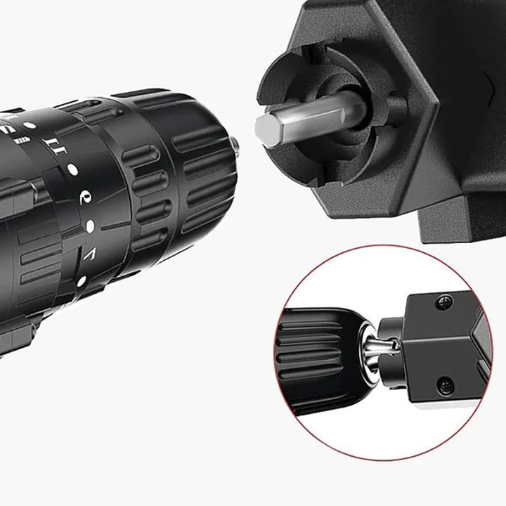 "Universal motorsågskonverteringshuvud för borrmaskin, ergonomisk design, gjord av högkvalitativ legering, kapande verktyg."