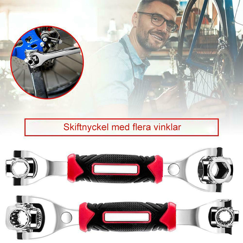 "Universal Socket Skiftnyckel 52 i 1 i kromvanadiumstål med ergonomiskt gummihandtag och anpassningsbar storlek"