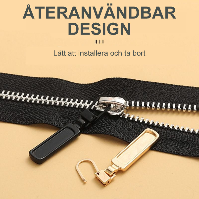 "Universalt avtagbart metallhandtag för dragkedjor, silver, perfekt för kläder och väskor, rektangulärt, robust design."