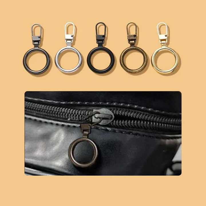 "Universalt avtagbart metallhandtag för dragkedjor, silver, perfekt för kläder och väskor, rektangulärt, robust design."