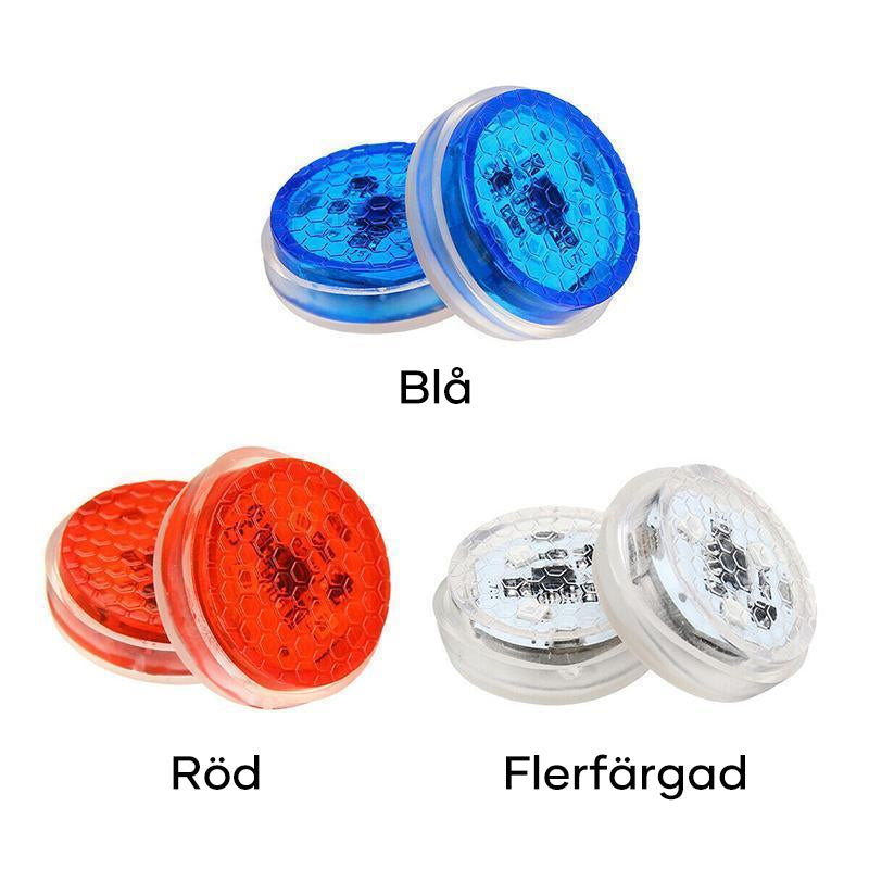 "Universell LED dörrvarningslampa för bil, röd/blå, 2-pack, mot olyckor. Små, vattentäta, enkel installation, ABS-plast."