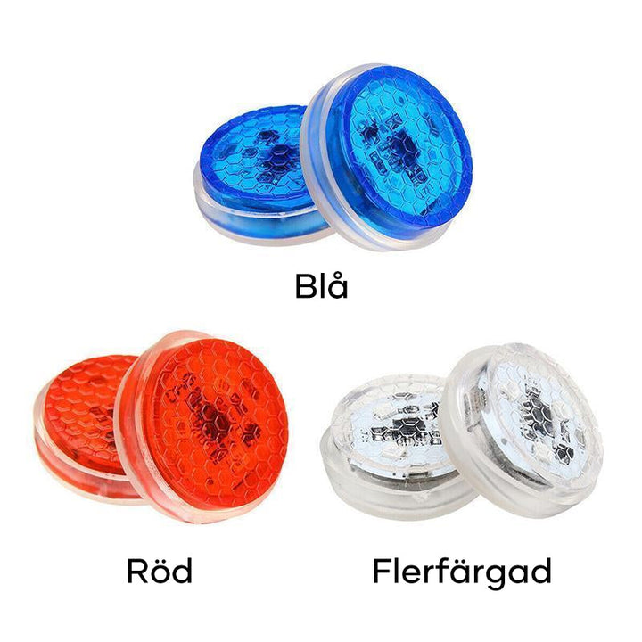 "Universell LED dörrvarningslampa för bil, röd/blå, 2-pack, mot olyckor. Små, vattentäta, enkel installation, ABS-plast."