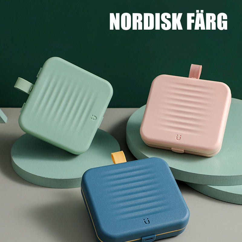 "Universell magnetisk sömnadssats med magnetlås, kompakt och bärbar i färger: blå, grön, rosa, vit för smygsy projekt."