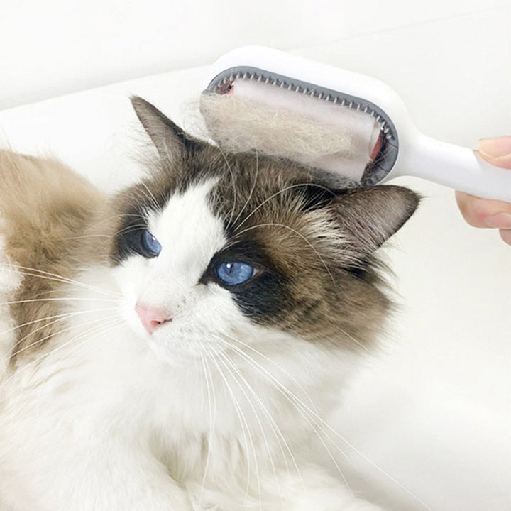"Universell och effektiv husdjursborste, 2-i-1-design, grön, för alla pälstyper, knutborttagare, mjuk och säker grooming."