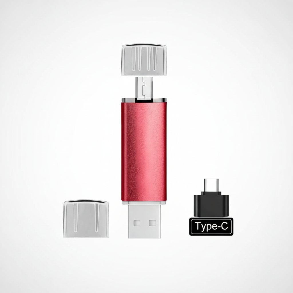 Snabb DataVault USB-sticka med OTG för effektiv filöverföring och utökad lagringskapacitet.