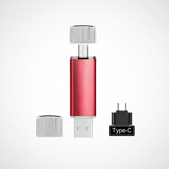 Snabb DataVault USB-sticka med OTG för effektiv filöverföring och utökad lagringskapacitet.