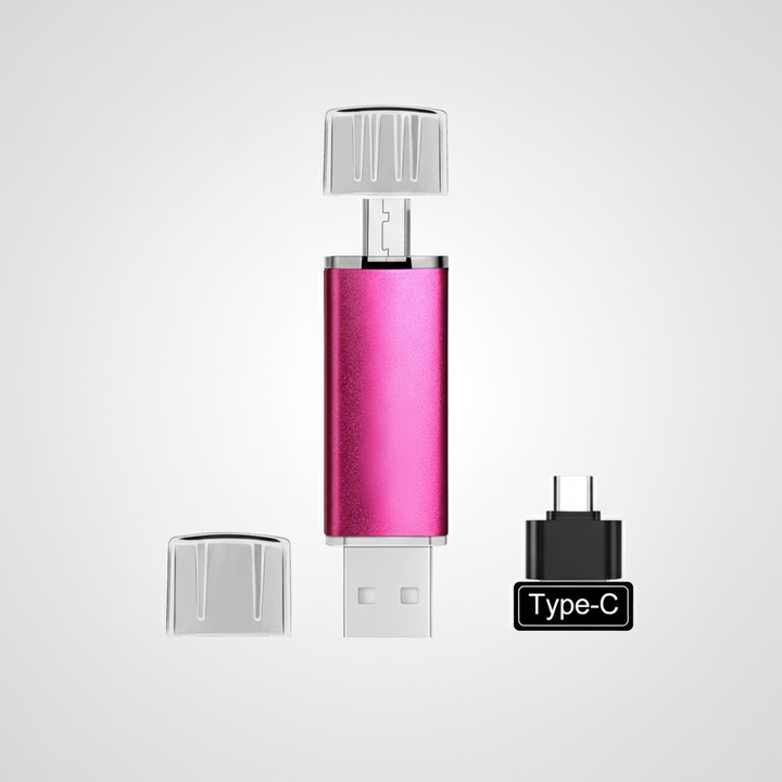 OTG USB-minne för enkel backup av foton & videor från mobil, frigör lagring på din enhet.