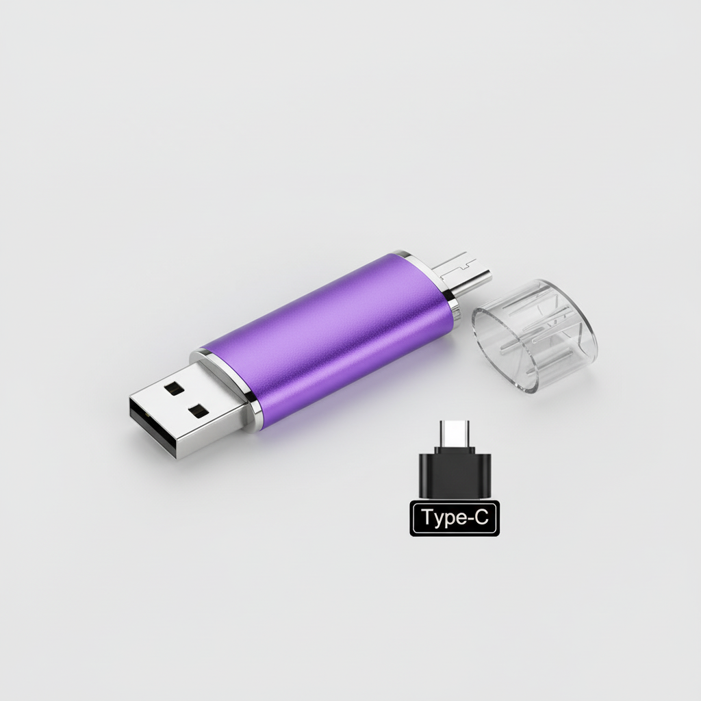 Pålitligt DataVault USB-minne med OTG-stöd, säker lösning för mobil & dator filhantering.